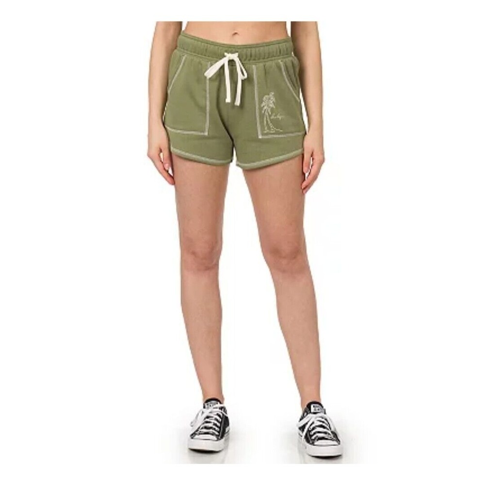 Hurley Shorts Woman's S Olive Green Comfy Drawstring Palm Tree Juniors